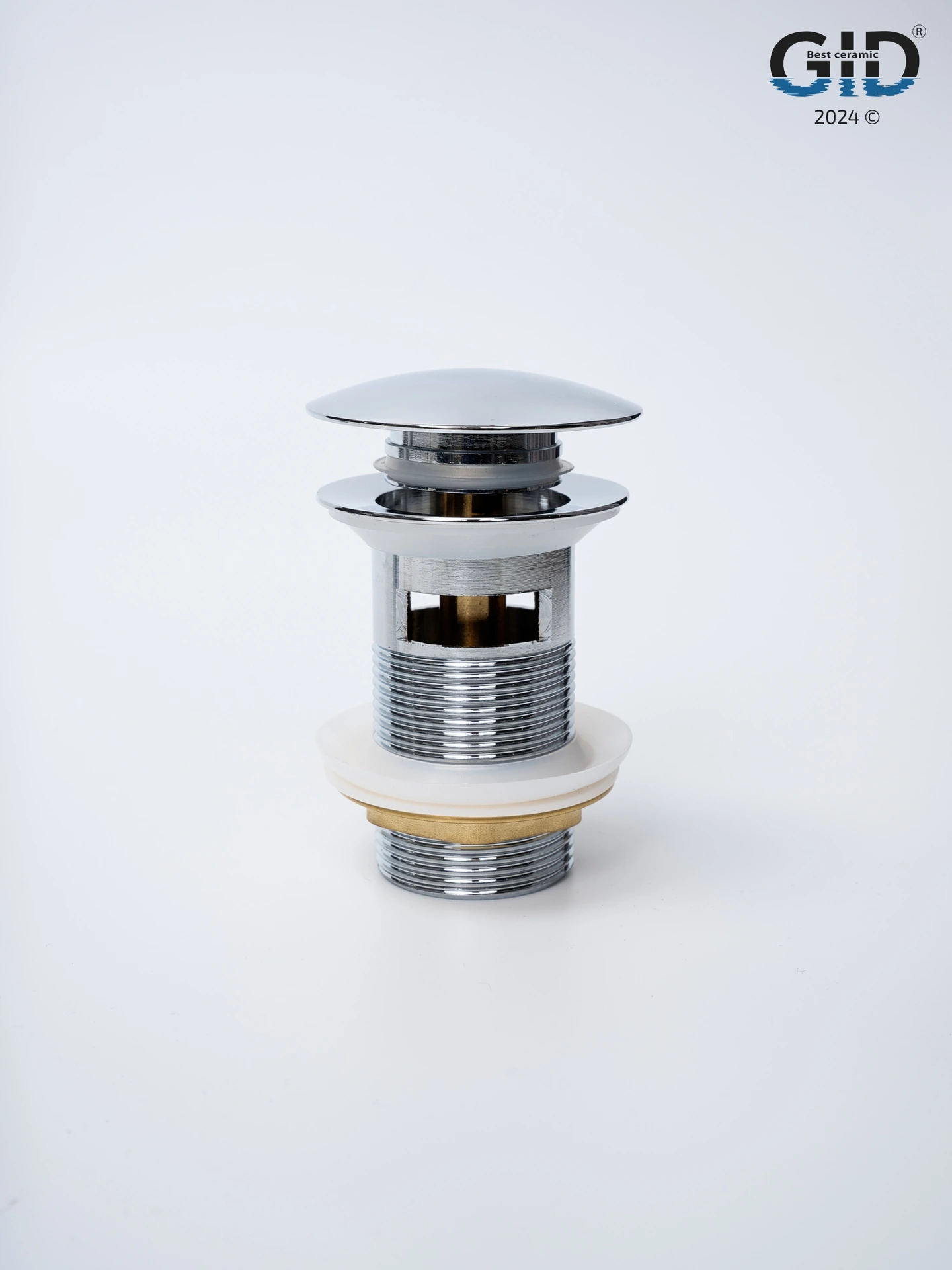 Донный клапан Gid  с переливом Ch100-1 73303K хром 7x7x10