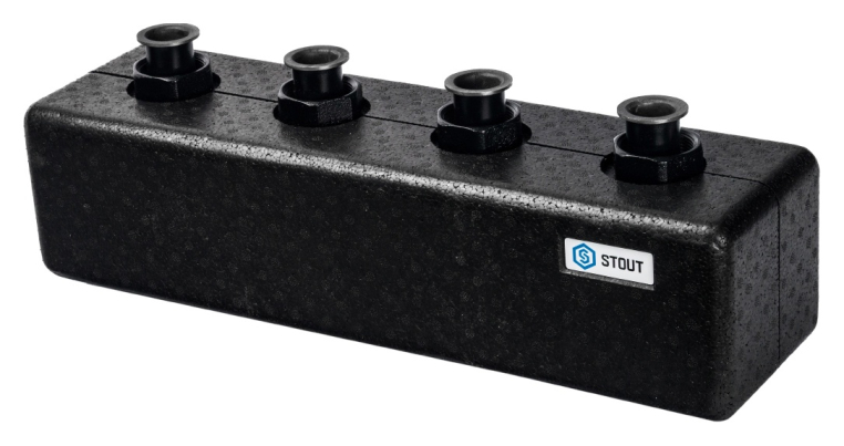 STOUT Стальной распределительный коллектор 2 (3) отопительных контура. В теплоизоляции DN 25 (SDG-0017-004023)