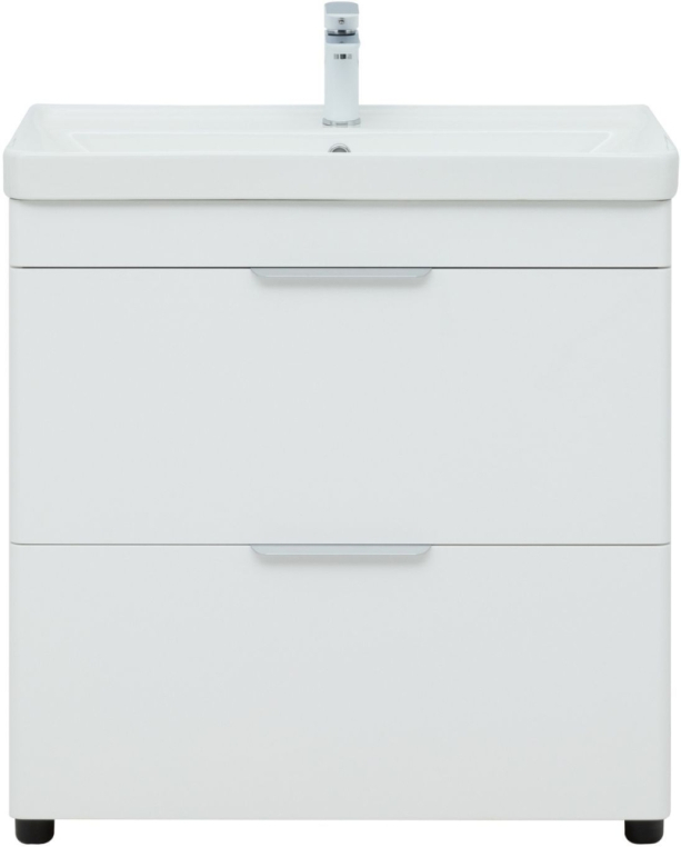 Тумба под раковину Aquanet Ирис new 815 белый глянец (2 ящика) 00310154