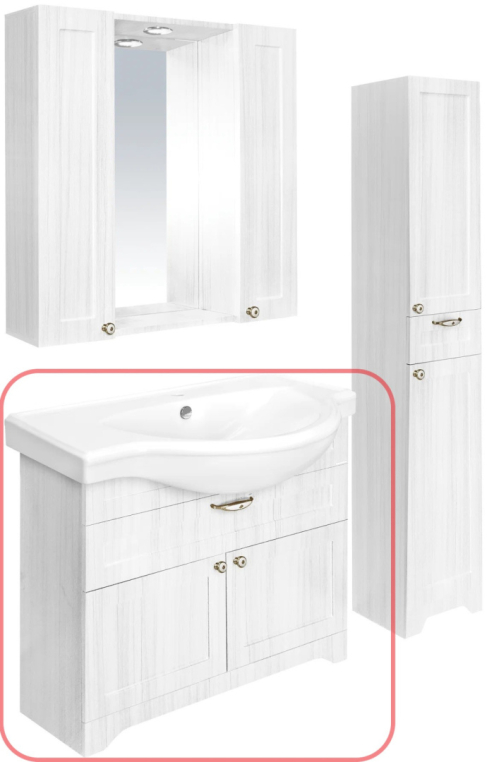 Тумба под раковину Sanita Luxe Classic 90-20 CLS8SLCW900112F1 белый матовый