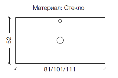 Столешница стекло 100см прямая DARK BROWN