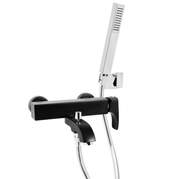 Смеситель для ванны Paini Lady с аксессуаром, черный