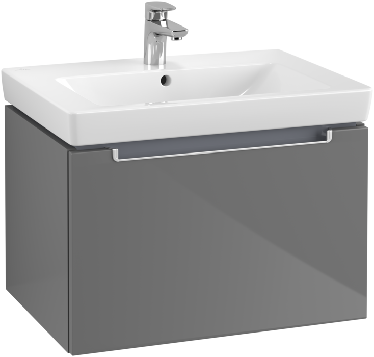 Тумба под раковину Villeroy & Boch Subway 2.0 637 x 420 x 454 mm A68800FP 1 выдвижной ящик, Glossy Grey