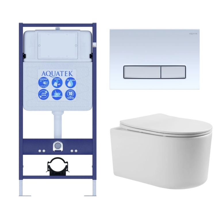 Унитаз с инсталляцией Set Aquatek Мия 4В1