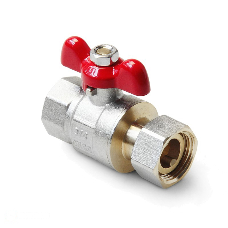 Кран шаровой с накидной гайкой Pro Aqua 3/4F-3/4M ВВ (бабочка) FWB69-F20-F20x (FWB69-F20-F20x)