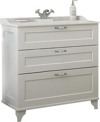Тумба с раковиной Aquaton Леон 80 H (1A1878K0LBPS0) дуб белый