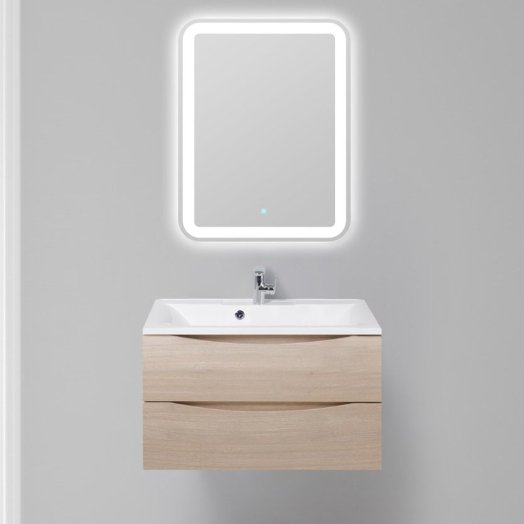 Комплект мебели BelBagno Marino 80 rovere grigio (MARINO-800-2C-SO-RG-P+BB800/450-LV-MR-PR+SPC-MAR-600-800-LED-TCH)