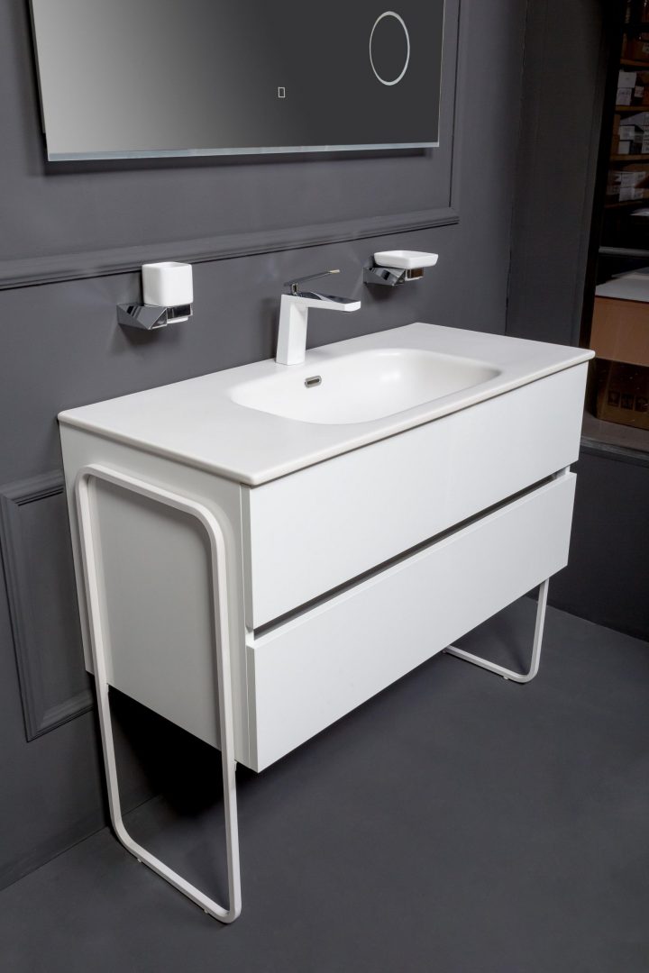 Тумба без раковины Vallessi 100*46cm WHITE 2 полки,