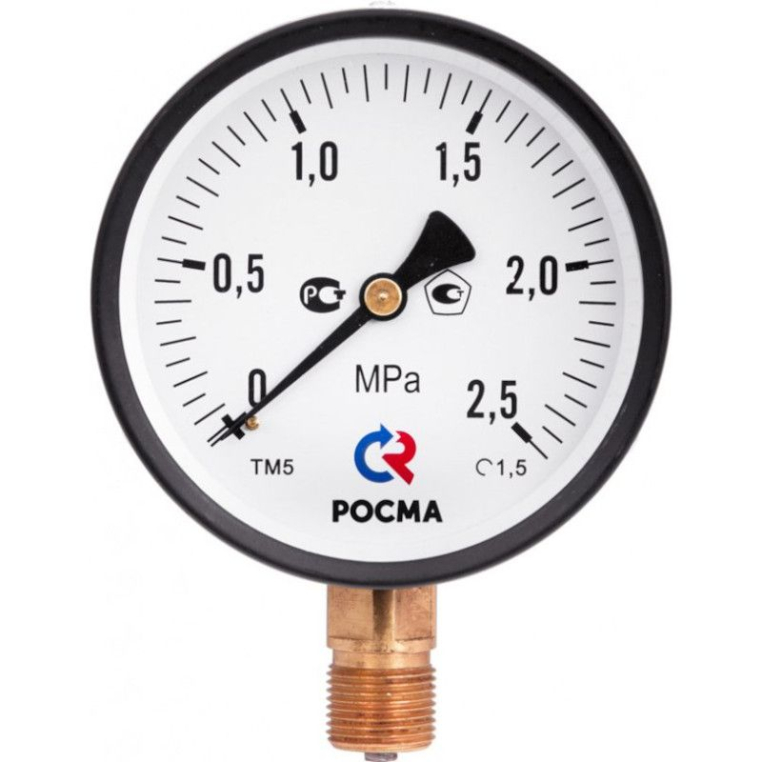 Манометр Росма ТМ-510 P.00 100/6 (1/2", 0-6 бар, 1,5) радиальный 00000006832