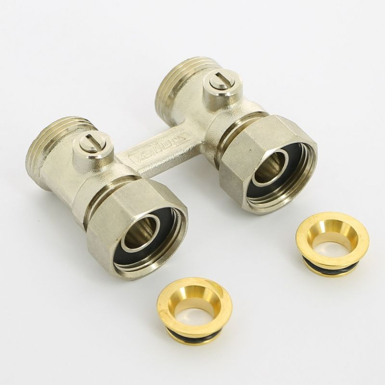 Узел прямой Simplex Standard Line D2/50 НВ 3/4"ЕК х 3/4"ЕК радиаторный со встроенными кранами с адаптерами F10015