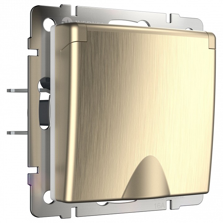 Розетка влагозащищенная с заземлением и шторками, без рамки Werkel W117 8 W1171210