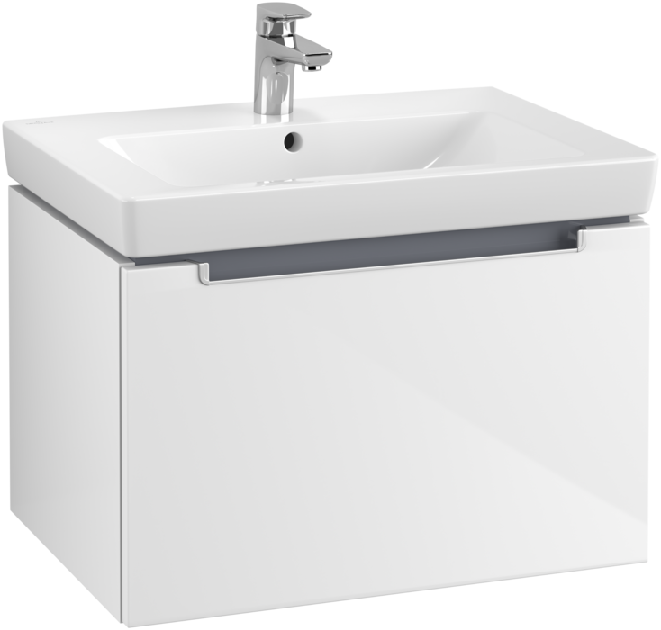 Тумба под раковину Villeroy & Boch Subway 2.0 637 x 420 x 454 mm A68800DH 1 выдвижной ящик, Glossy White