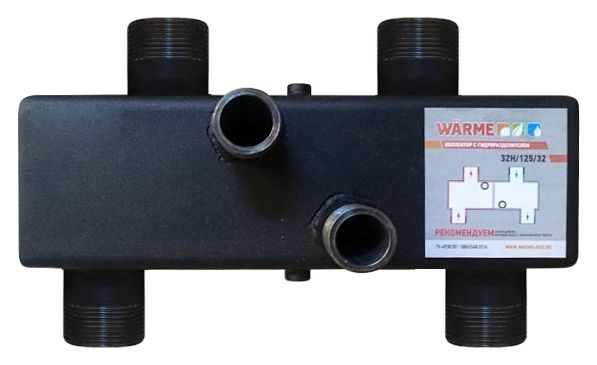 Warme гидрострелка WGR 122 с отводами под воздушный клапан и грязевик 5,93 м³/час (WGR122.B)