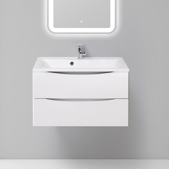 Тумба с раковиной BelBagno Marino 80 bianco opaco (MARINO-800-2C-SO-BO-P+BB800/450-LV-MR-PR)