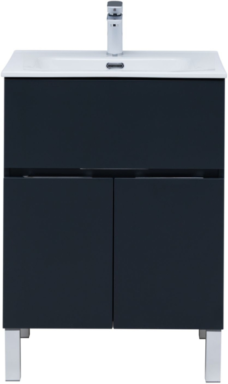 Тумба под раковину Aquanet Алвита New 60 1 ящик, 2 дверцы, антрацит 00277547