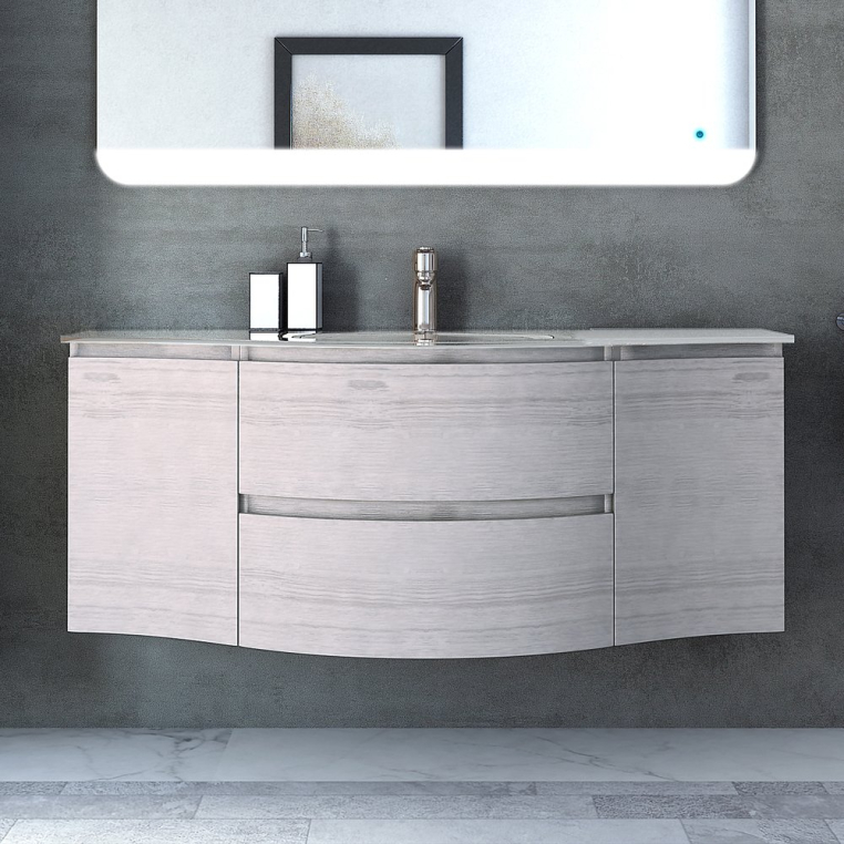 Тумба с раковиной Cezares Vague 140 rovere sbiancato (54847+54848+54849+82411)