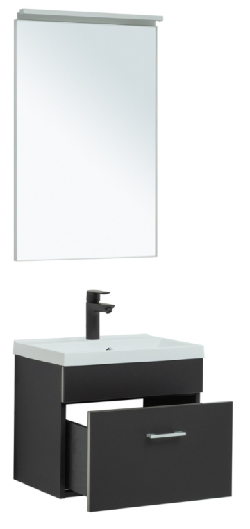 Мебель для ванной Aquanet Верона 50 черный матовый (раковина Нота 50) 00287634