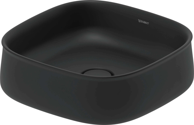 Раковина Duravit Zencha 2373421379 42x42см, без отверстия с переливом черная