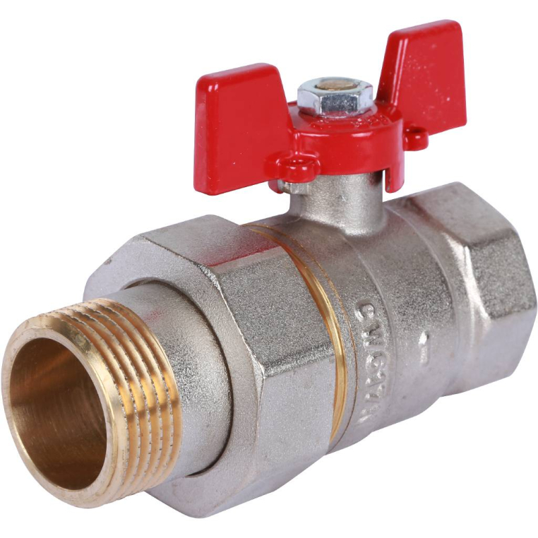 Шаровой кран ROMMER (RBV-0005-0510225) с американкой 1 ВН/НР, ручка бабочка