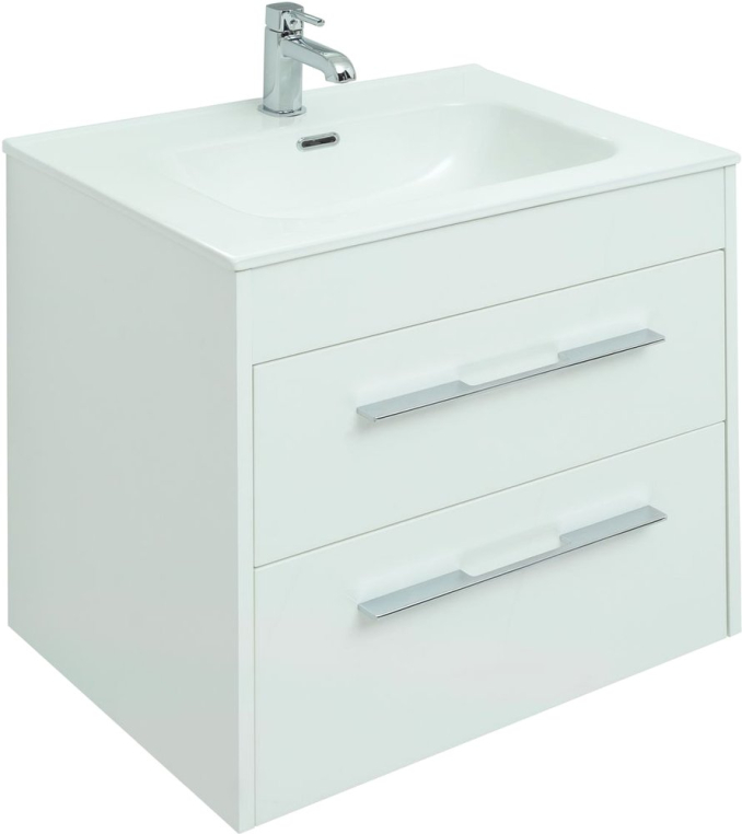 Тумба с раковиной Aquanet Августа 60 белый глянец (00277507+812-60)
