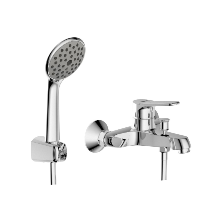 Смеситель для ванны с коротким изливом с аксессуарами Bravat Eco F6111147C-B