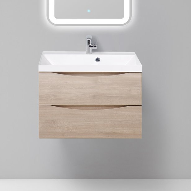 Тумба с раковиной BelBagno Marino 70 rovere grigio (MARINO-700-2C-SO-RG-P+BB700/450-LV-MR-AST)