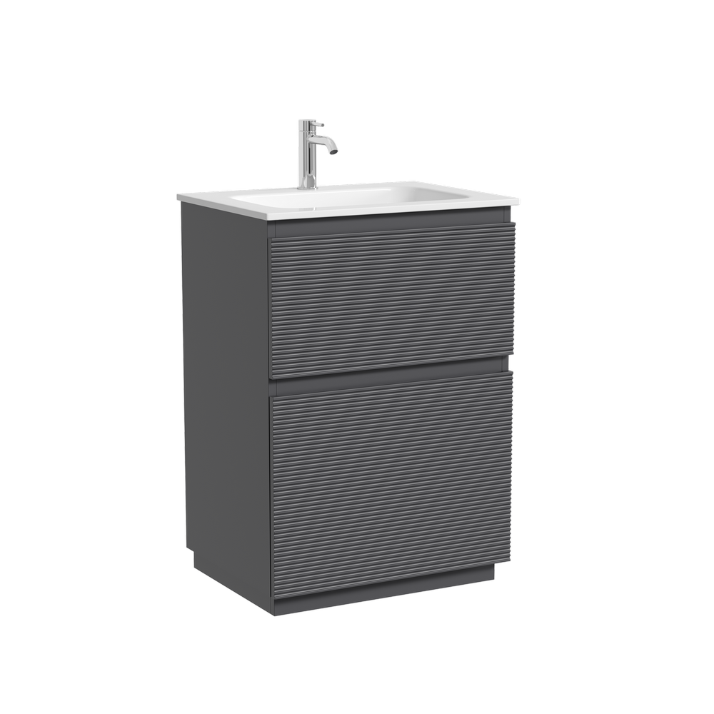 Тумба напольная SANCOS Folk Floor, 590х445х850, c двумя ящиками оснащенными доводчиками, Grey soft, арт.FL60FGS