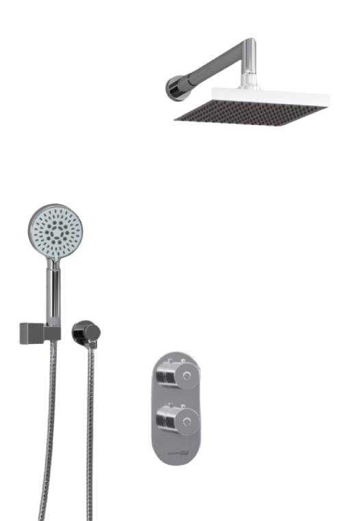 Встраиваемый комплект для душа WasserKraft Berkel A16028 Thermo с верхней душевой насадкой и лейкой