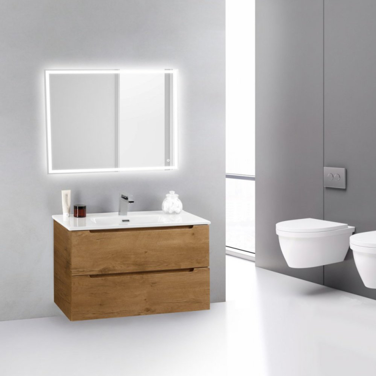 Комплект мебели BelBagno Etna 39 80 rovere nature (ETNA39-800/390-2C-SO-RN-P+BB800/390ETL+SPC-GRT-600-800-LED-TCH)