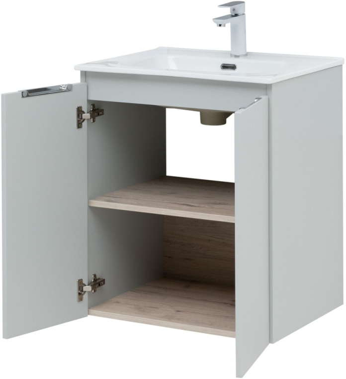 Тумба под раковину Aquanet Алвита New 60 2 дверцы, серый 00277524