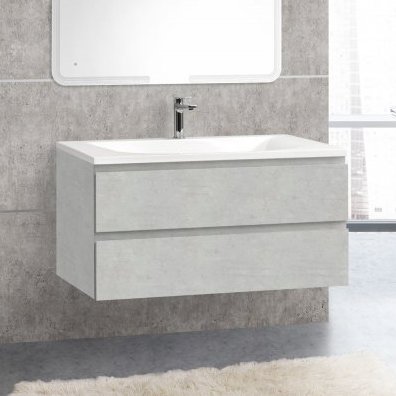 Тумба с раковиной Cezares Molveno 100 beton (MOLVENO-100-2C-SO-BET+CEZ1000/500-LV-MR)