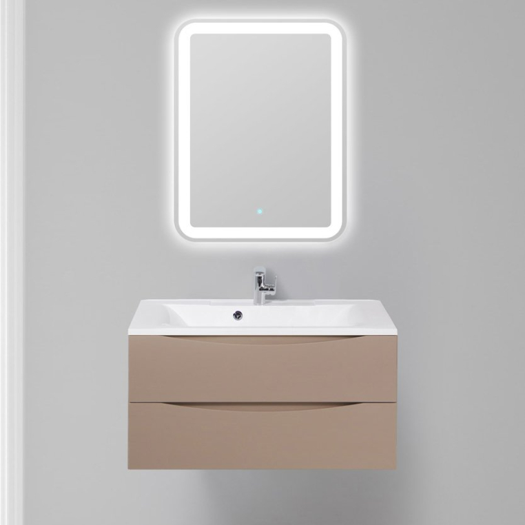 Комплект мебели BelBagno Marino 90 capucino lucido (MARINO-900-2C-SO-CL-P+BB900/450-LV-MR-AST+SPC-MAR-600-800-LED-TCH)