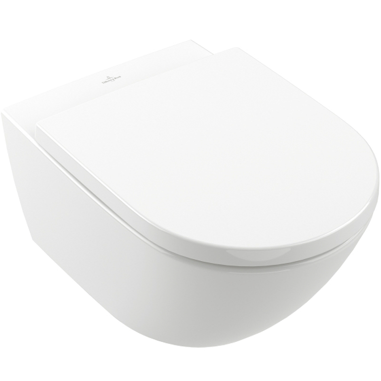 Подвесной унитаз Villeroy & Boch Subway 3.0 с микролифтом, безободковый 4670TS01
