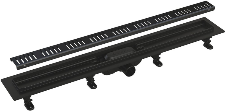 Душевой лоток AlcaPlast APZ10Black APZ10BLACK 650 с решеткой и опорами