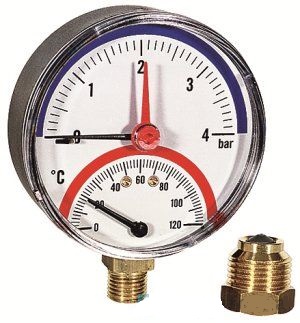 Термоманометр Watts 1/2 радиальный 120С 10 бар (958)
