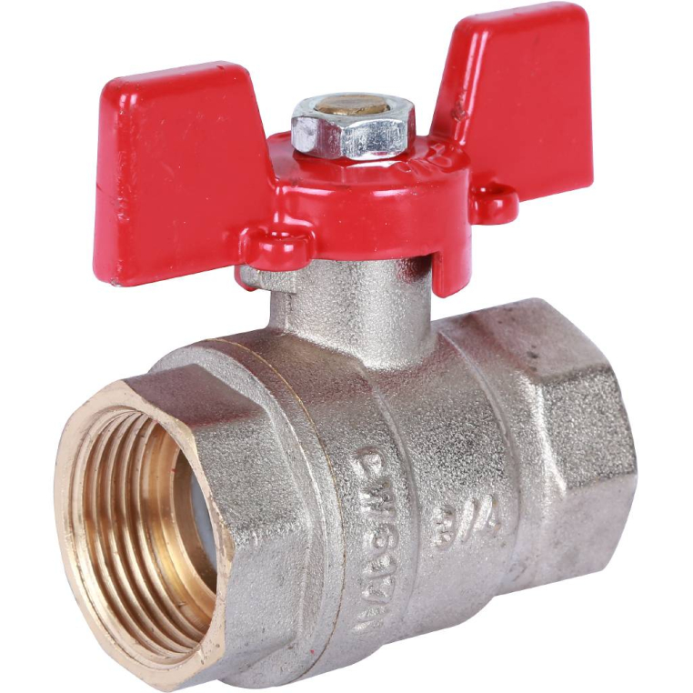 Шаровой кран ROMMER (RBV-0003-0110220) 3/4 ВН/ВН, ручка бабочка