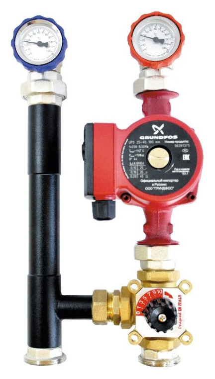 Насосная группа ROMMER (RDG-0003-002501) с 3-х ходовым приводным смесителем 1 без насоса