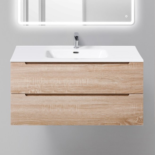Тумба с раковиной BelBagno Etna 100 rovere bianco (ETNA-1000-2C-SO-WO-P+BB1000ETL)