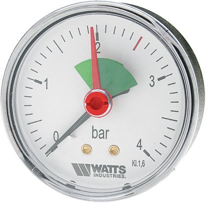 Манометр аксиальный Watts F+R10 10008022 80мм, 0-4 бар, 1/4"