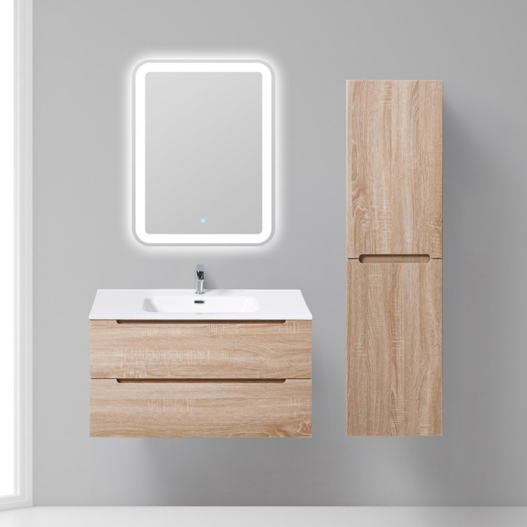 Комплект мебели BelBagno Etna 90 rovere bianco (ETNA-900-2C-SO-WO-P+BB900ETL+SPC-GRT-900-800-LED-TCH)