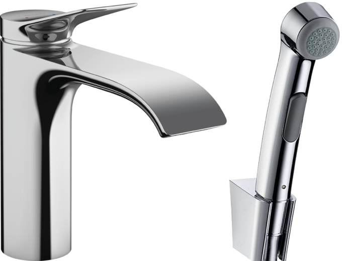 Смеситель для раковины Hansgrohe Vivenis 110 с гигиеническим душем 75210000