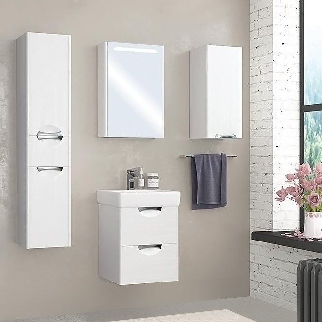 Комплект мебели Aquaton Сильва 50 дуб полярный (1A2117K1SIW70+1A215502SIW7L)