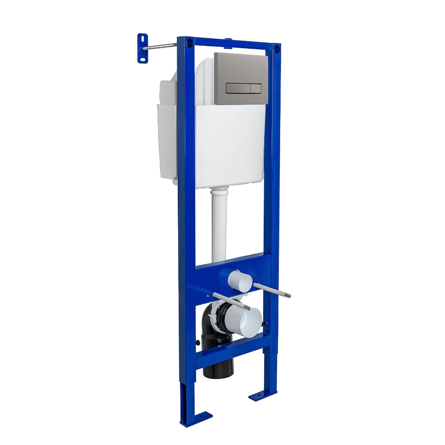 Инсталляция BERGES для скрытого монтажа унитаза АТОМ 410 кнопка Atom Line матовый никель