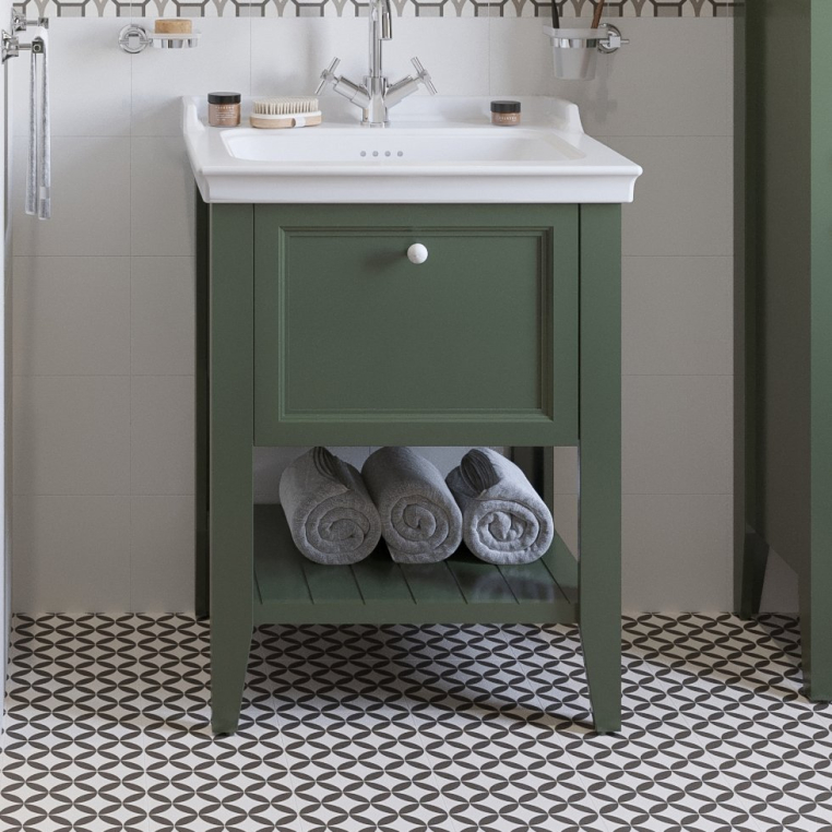 Тумба с раковиной VitrA Valarte 65 ретро зеленая (65814)