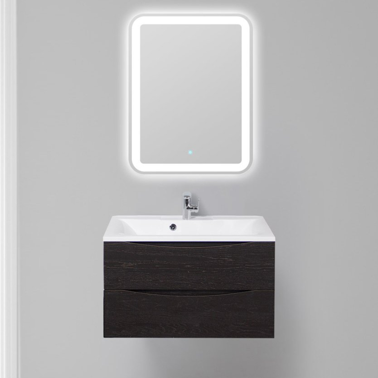 Комплект мебели BelBagno Marino 80 rovere cioccolato amaro (MARINO-800-2C-SO-RCA-P+BB800/450-LV-MR-PR+SPC-MAR-600-800-LED-TCH)