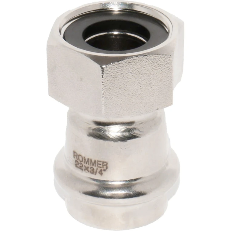 RSS-0026-002834 ROMMER Переходник с накидной гайкой ВПр-ВР, 28х3/4, из нержавеющей стали прессовой
