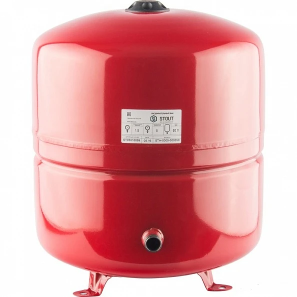 STOUT Расширительный бак, 50 л., красный, вывод сбоку (STH-0005-000050)