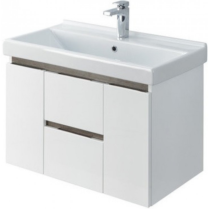 Тумба с раковиной Aquaton Рене 80 1A2586K0NRC80 белая/грецкий орех