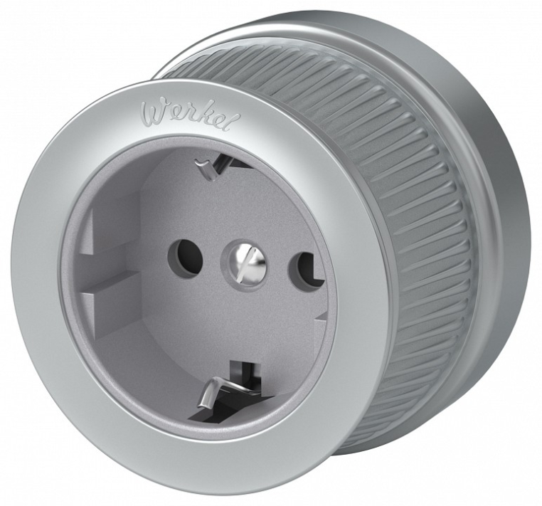 Розетка с заземлением и шторками Werkel WL19 WL19-10-02