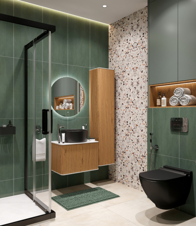 Мебель для ванной Stworki Ноттвиль 60 дуб верона, с отверстием под смеситель , с раковиной BOCCHI Vessel черной